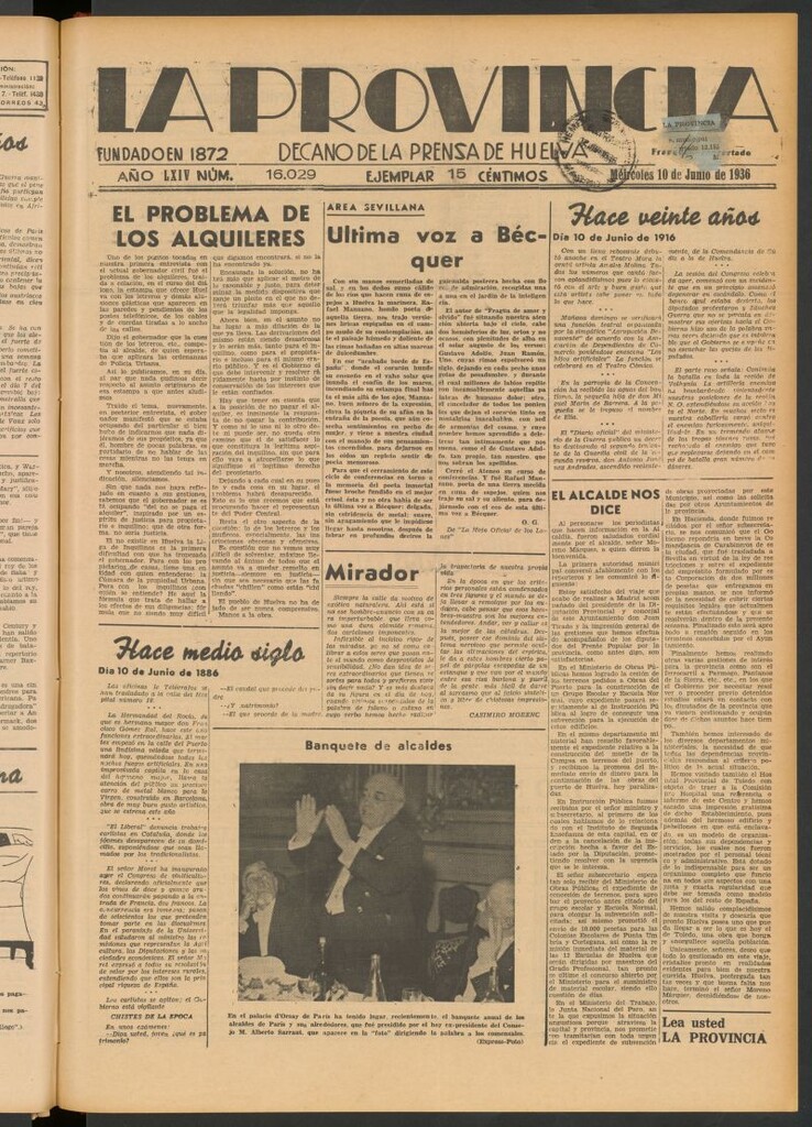 Miniatura de La Provincia : diario de la noche del 10 de junio de 1936
