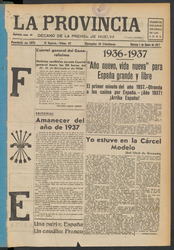 Miniatura de La Provincia : diario de la noche del 1 de enero de 1937