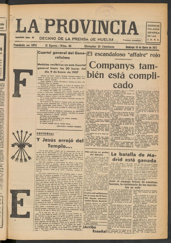 Miniatura de La Provincia : diario de la noche del 10 de enero de 1937