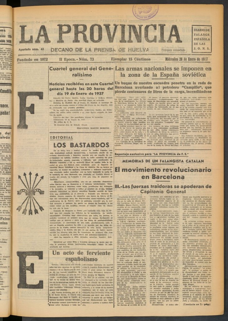 Miniatura de La Provincia : diario de la noche del 20 de enero de 1937
