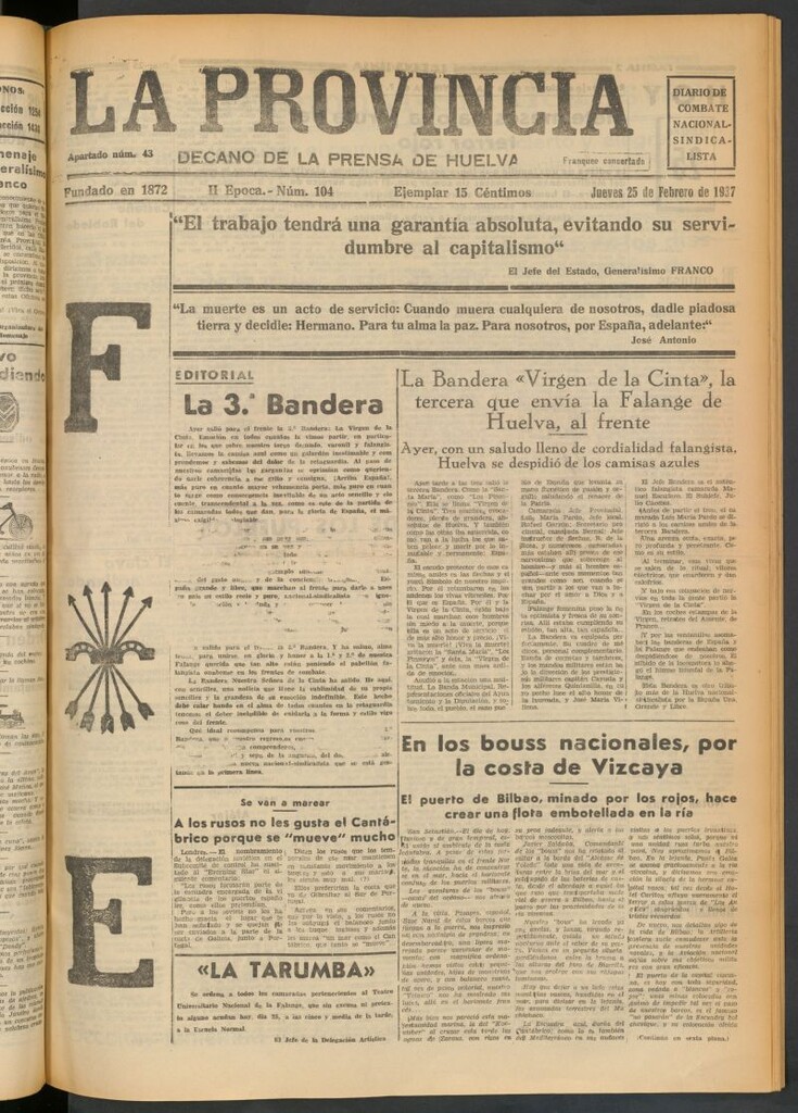 Miniatura de La Provincia : diario de la noche del 25 de febrero de 1937