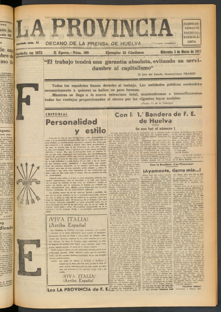 Miniatura de La Provincia : diario de la noche del 3 de marzo de 1937