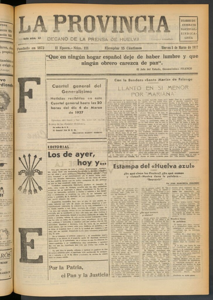 Miniatura de La Provincia : diario de la noche del 5 de marzo de 1937