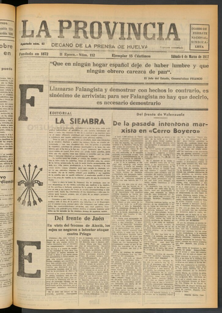Miniatura de La Provincia : diario de la noche del 6 de marzo de 1937