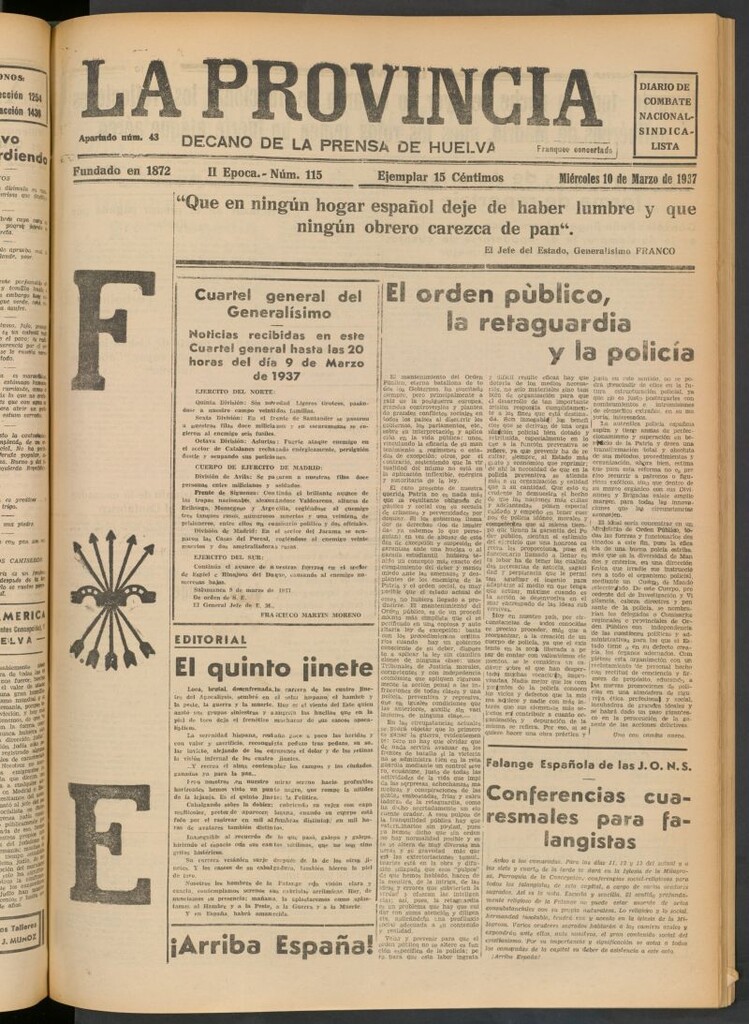 Miniatura de La Provincia : diario de la noche del 10 de marzo de 1937