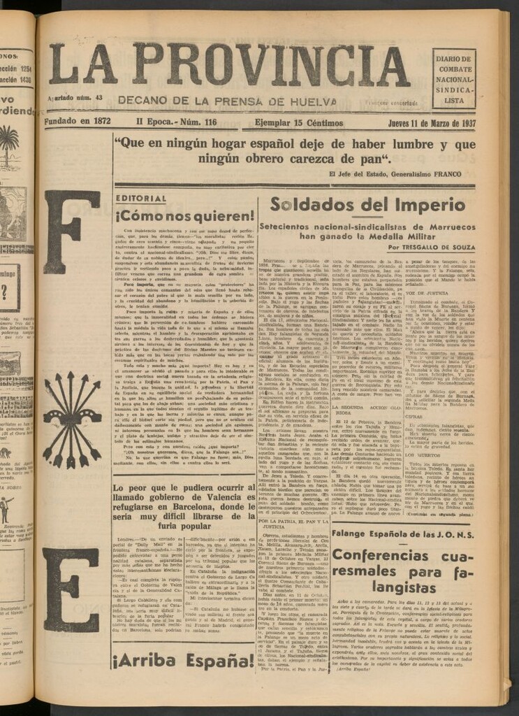 Miniatura de La Provincia : diario de la noche del 11 de marzo de 1937