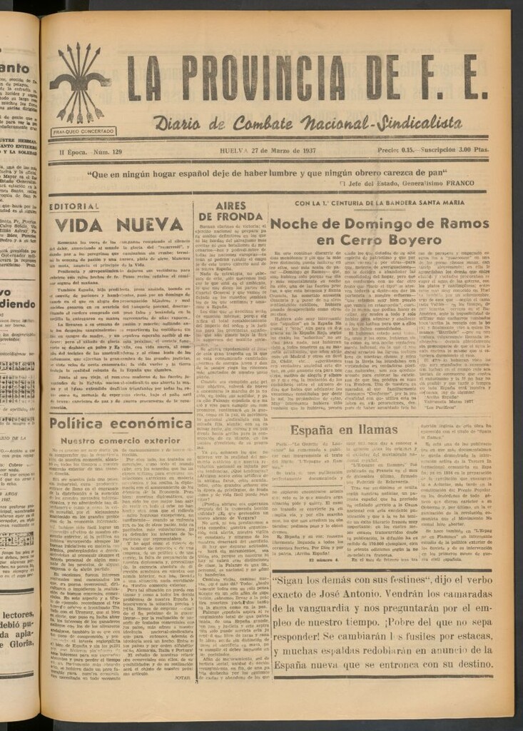 Miniatura de La Provincia : diario de la noche del 27 de marzo de 1937