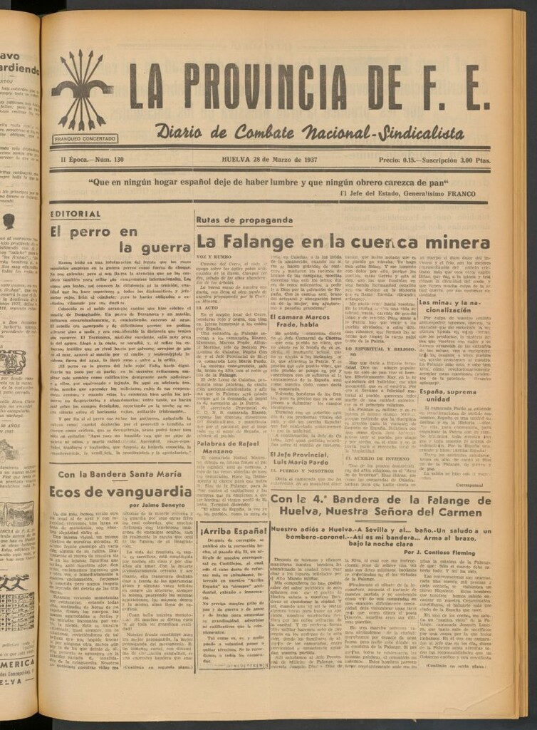Miniatura de La Provincia : diario de la noche del 28 de marzo de 1937