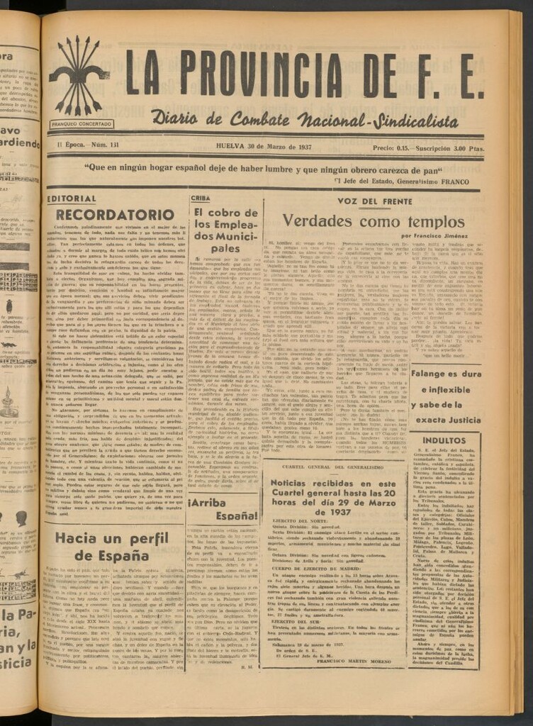 Miniatura de La Provincia : diario de la noche del 30 de marzo de 1937