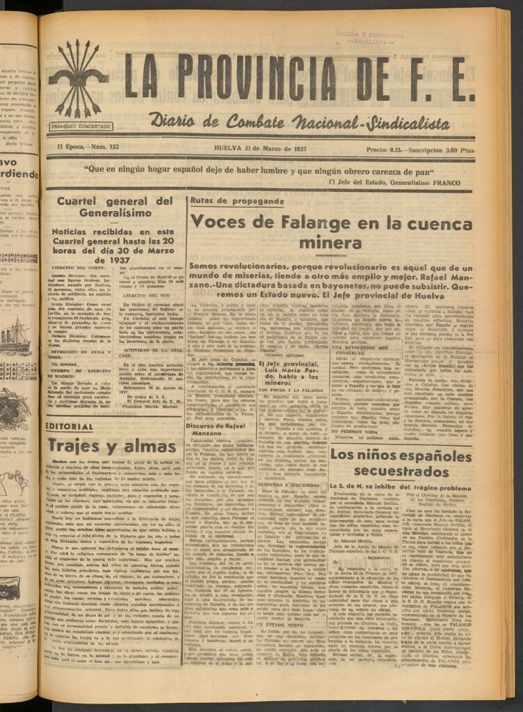 Miniatura de La Provincia : diario de la noche del 31 de marzo de 1937