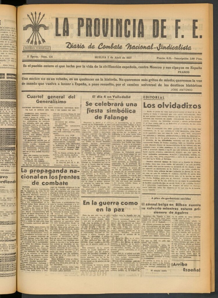 Miniatura de La Provincia : diario de la noche del 2 de abril de 1937