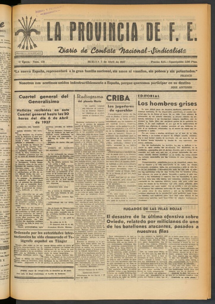 Miniatura de La Provincia : diario de la noche del 7 de abril de 1937