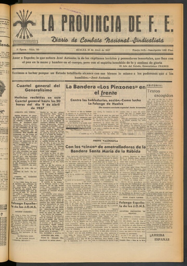 Miniatura de La Provincia : diario de la noche del 10 de abril de 1937