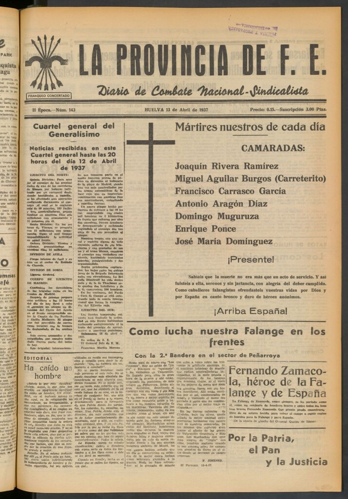 Miniatura de La Provincia : diario de la noche del 13 de abril de 1937