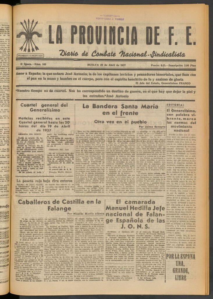 Miniatura de La Provincia : diario de la noche del 20 de abril de 1937