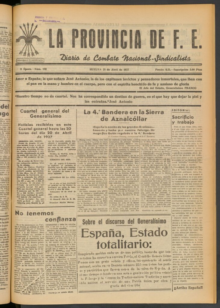 Miniatura de La Provincia : diario de la noche del 21 de abril de 1937