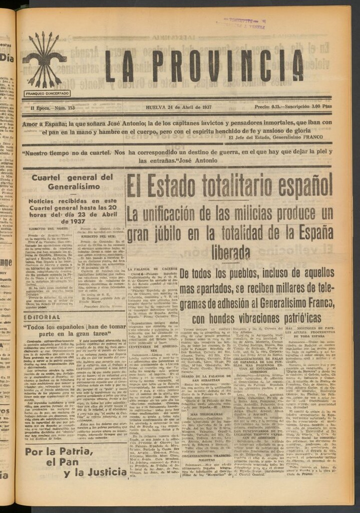 Miniatura de La Provincia : diario de la noche del 24 de abril de 1937