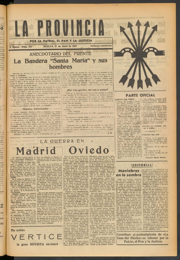 Miniatura de La Provincia : diario de la noche del 27 de abril de 1937