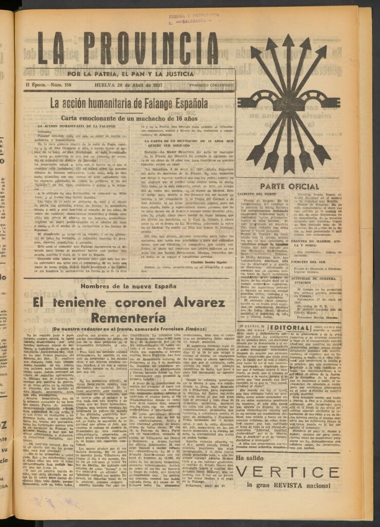 Miniatura de La Provincia : diario de la noche del 28 de abril de 1937