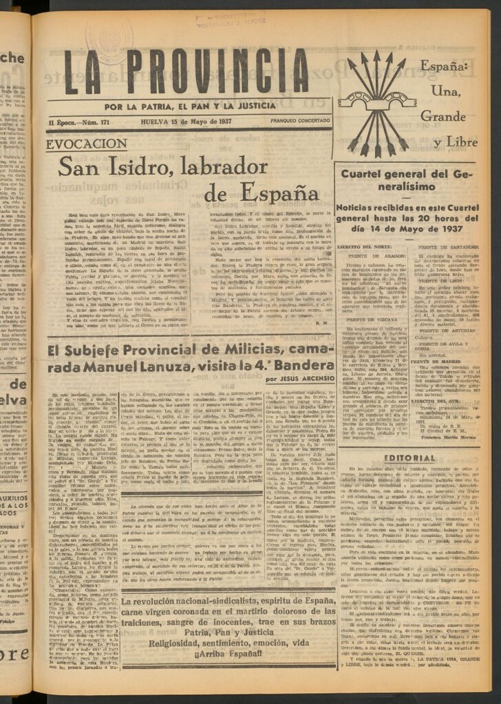Miniatura de La Provincia : diario de la noche del 15 de mayo de 1937