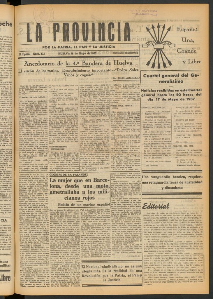 Miniatura de La Provincia : diario de la noche del 18 de mayo de 1937