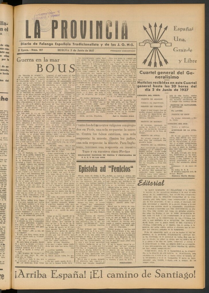 Miniatura de La Provincia : diario de la noche del 3 de junio de 1937