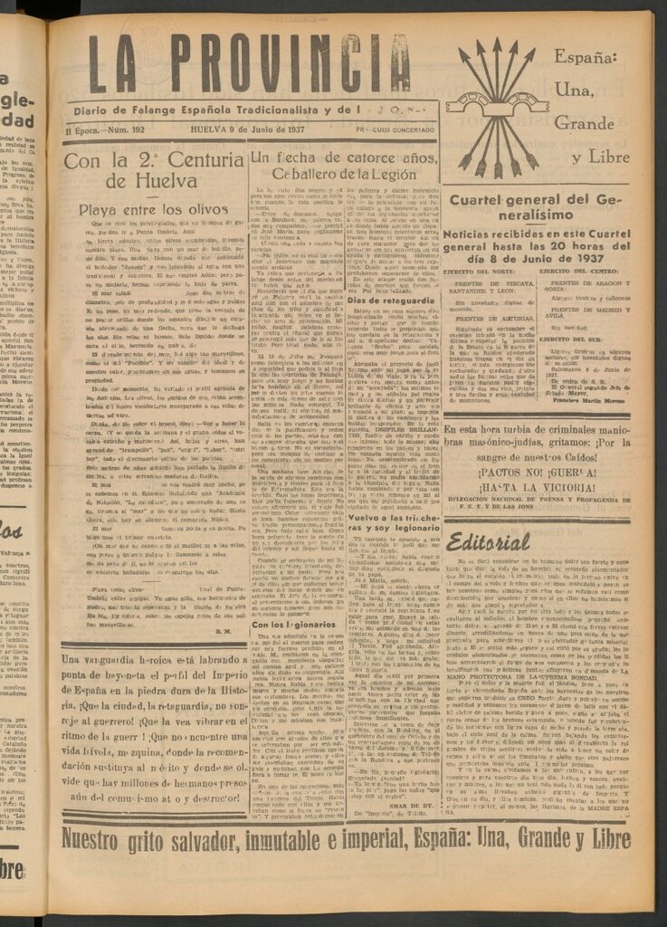 Miniatura de La Provincia : diario de la noche del 9 de junio de 1937
