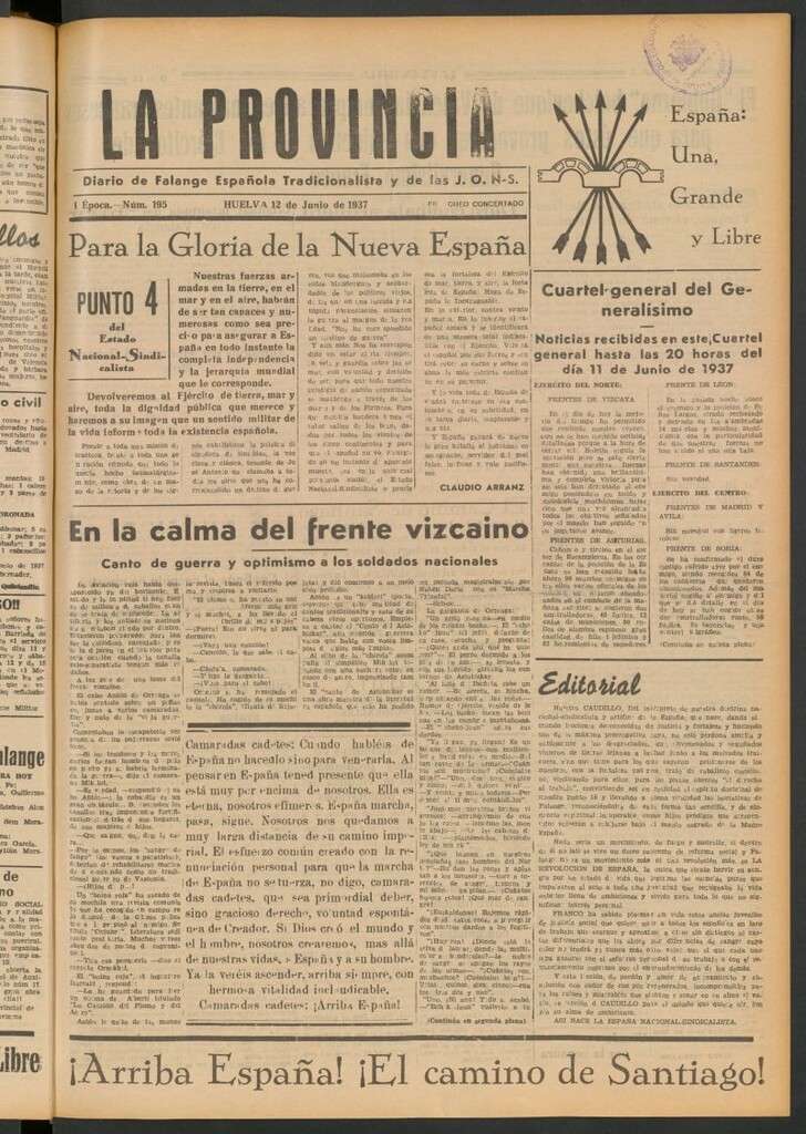 Miniatura de La Provincia : diario de la noche del 12 de junio de 1937
