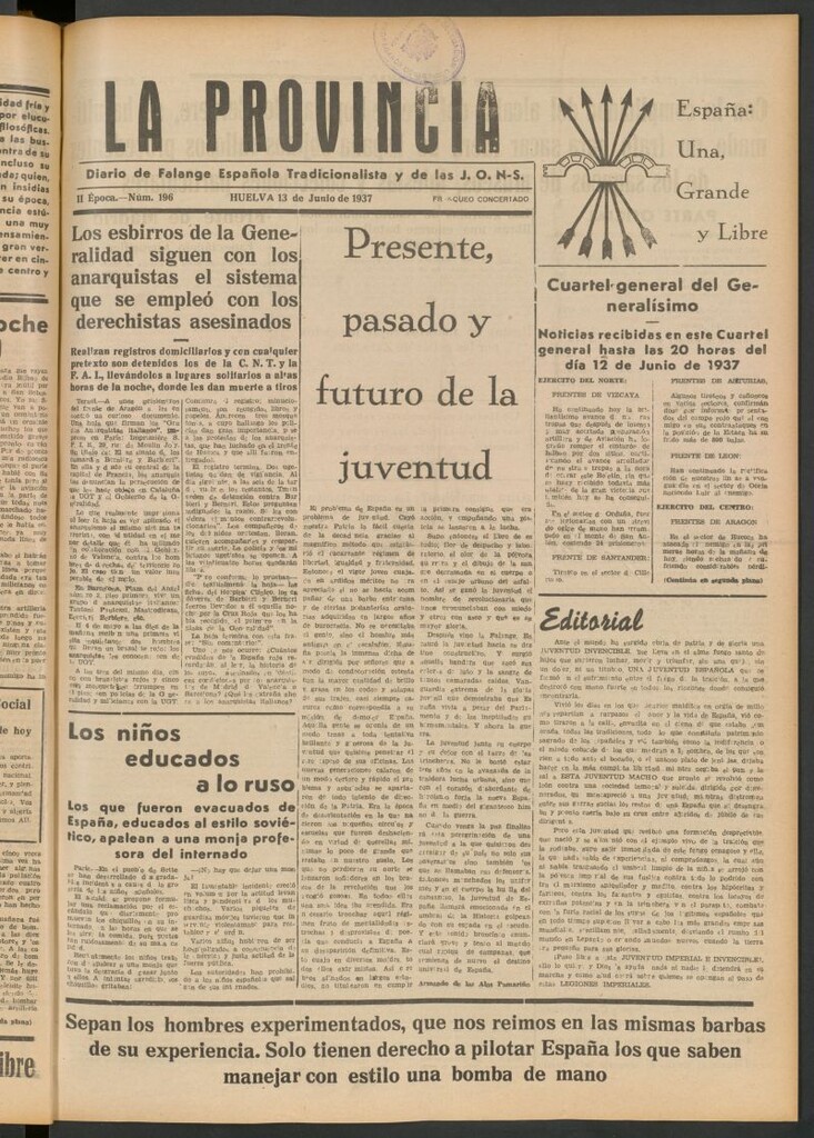Miniatura de La Provincia : diario de la noche del 13 de junio de 1937