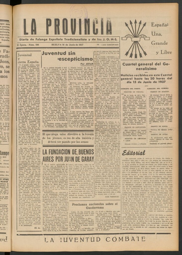 Miniatura de La Provincia : diario de la noche del 16 de junio de 1937