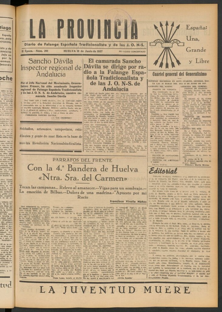 Miniatura de La Provincia : diario de la noche del 19 de junio de 1937