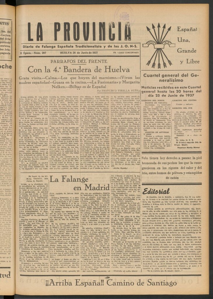 Miniatura de La Provincia : diario de la noche del 26 de junio de 1937
