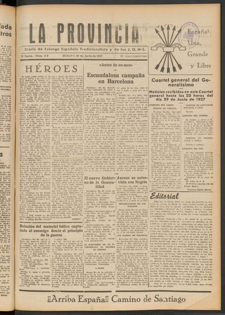 Miniatura de La Provincia : diario de la noche del 30 de junio de 1937