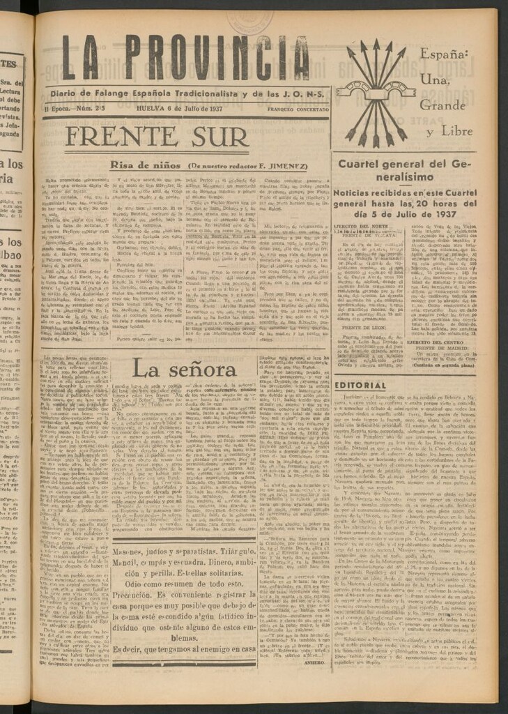 Miniatura de La Provincia : diario de la noche del 6 de julio de 1937