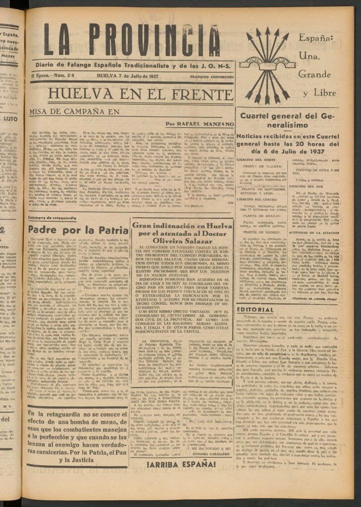 Miniatura de La Provincia : diario de la noche del 7 de julio de 1937