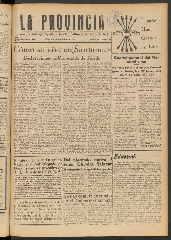 Miniatura de La Provincia : diario de la noche del 10 de julio de 1937