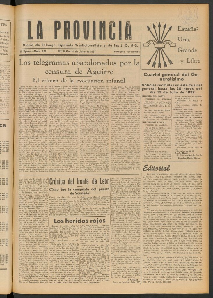 Miniatura de La Provincia : diario de la noche del 14 de julio de 1937