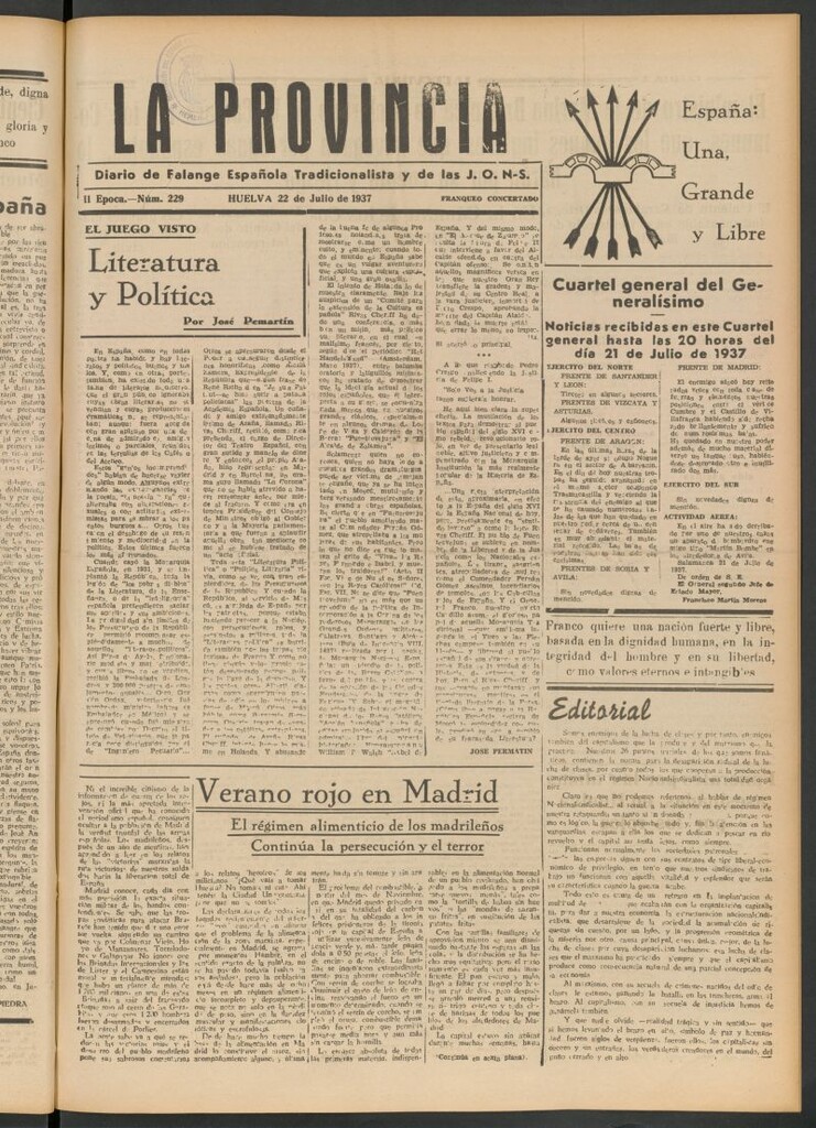 Miniatura de La Provincia : diario de la noche del 22 de julio de 1937