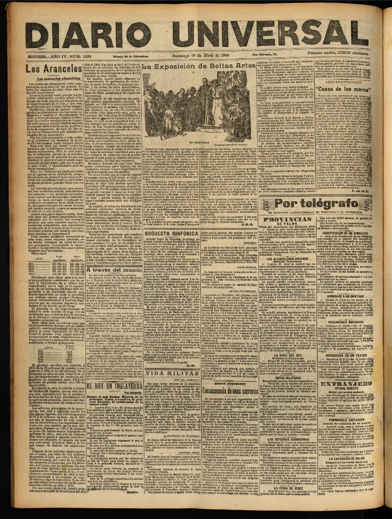 Miniatura de Diario Universal del 29 de abril de 1906, edición de noche