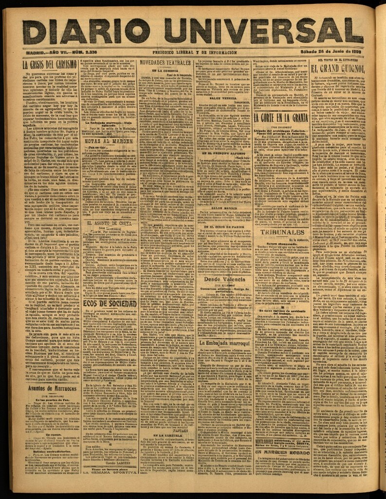 Miniatura de Diario Universal del 26 de junio de 1909