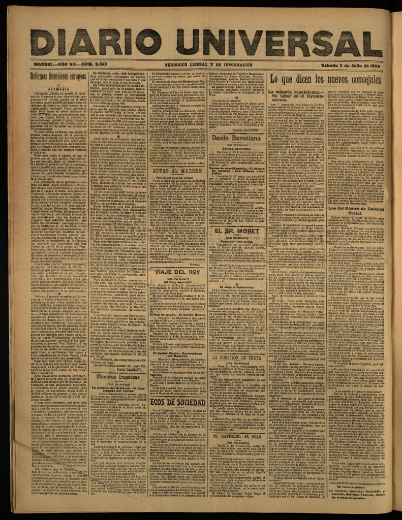 Miniatura de Diario Universal del 3 de julio de 1909