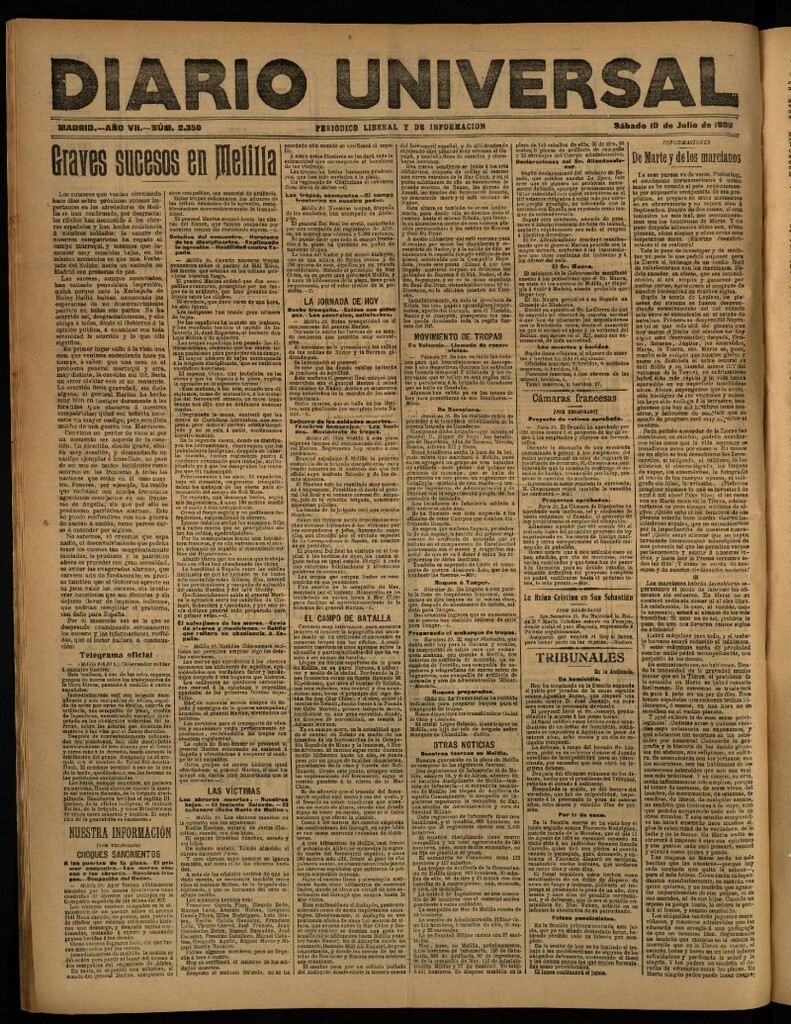 Miniatura de Diario Universal del 10 de julio de 1909