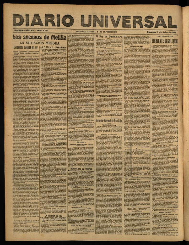 Miniatura de Diario Universal del 11 de julio de 1909