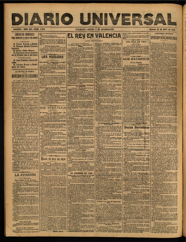 Miniatura de Diario Universal del 26 de abril de 1910