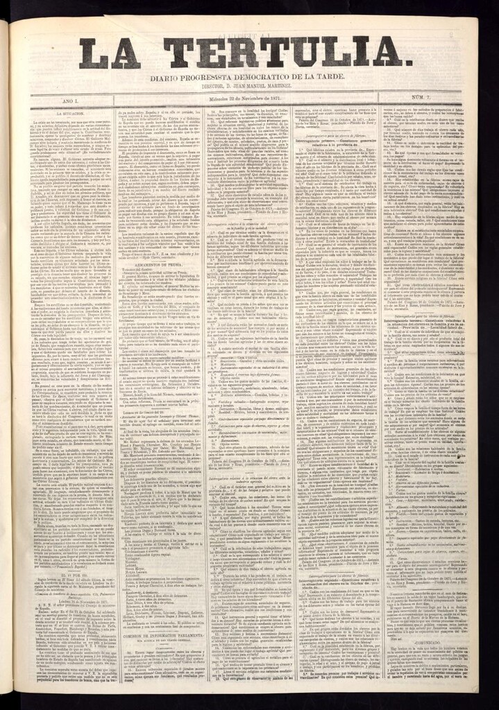 Miniatura de La Tertulia del 22 de noviembre de 1871