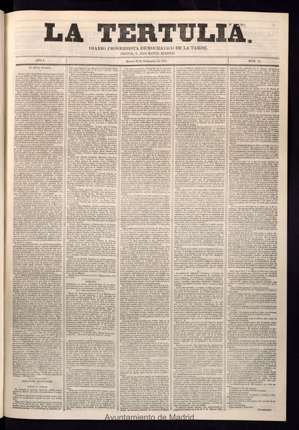 Miniatura de La Tertulia del 28 de noviembre de 1871