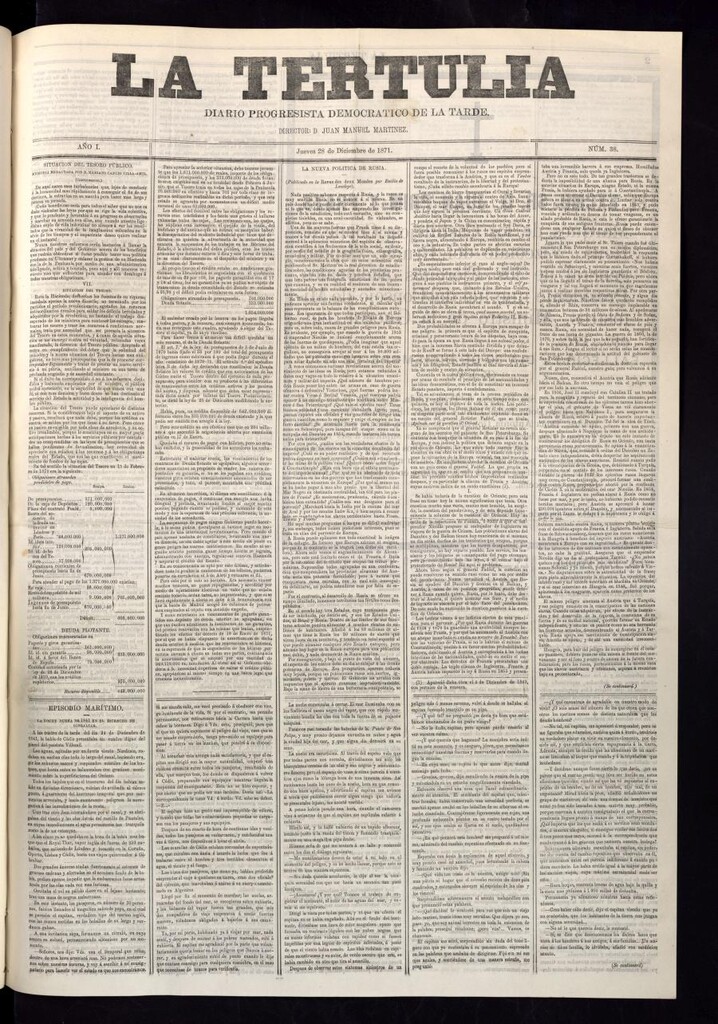 Miniatura de La Tertulia del 28 de diciembre de 1871