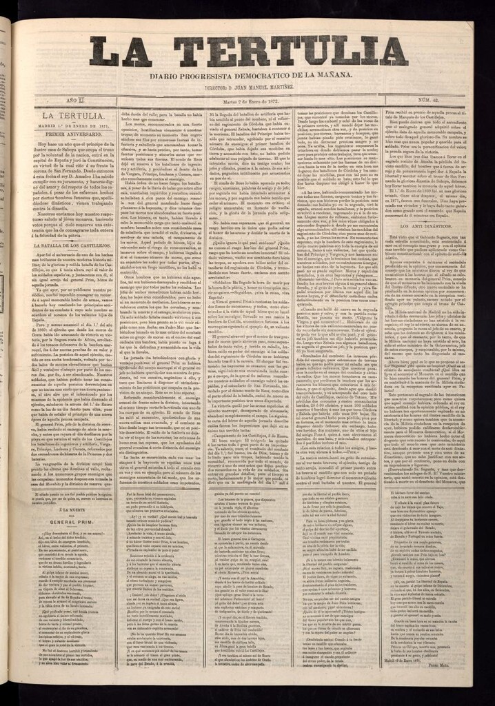 Miniatura de La Tertulia del 2 de enero de 1872
