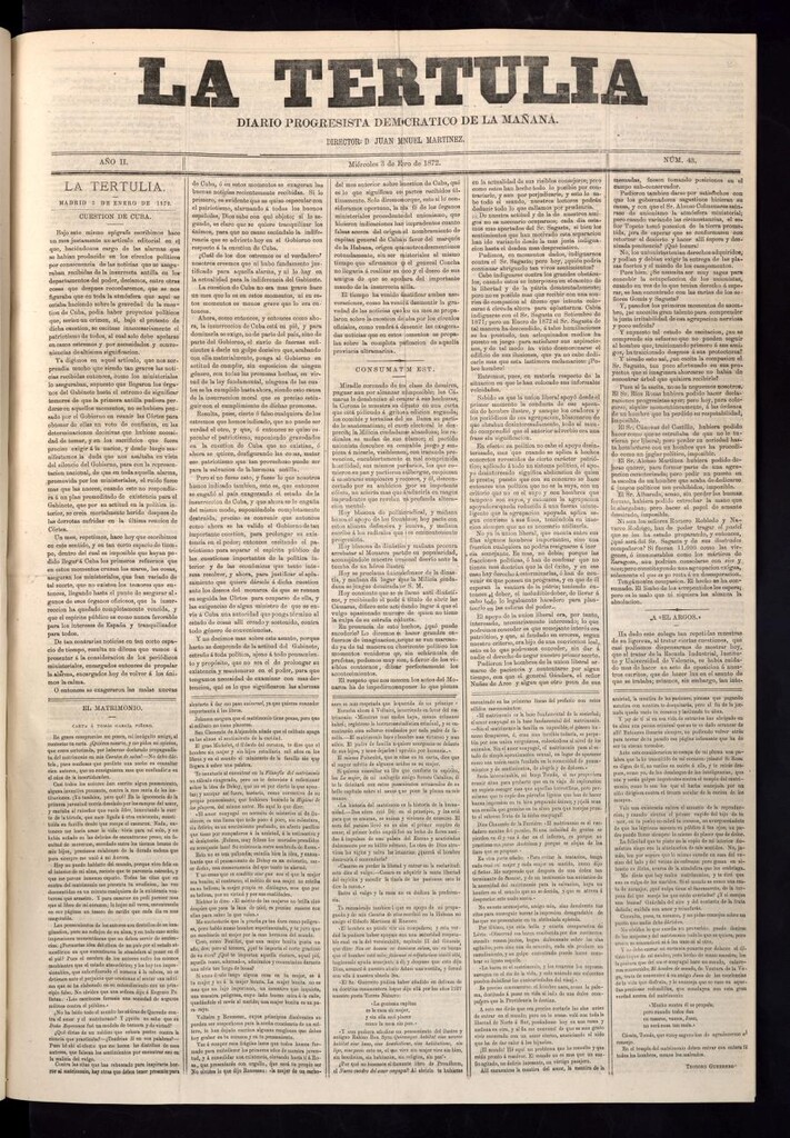 Miniatura de La Tertulia del 3 de enero de 1872