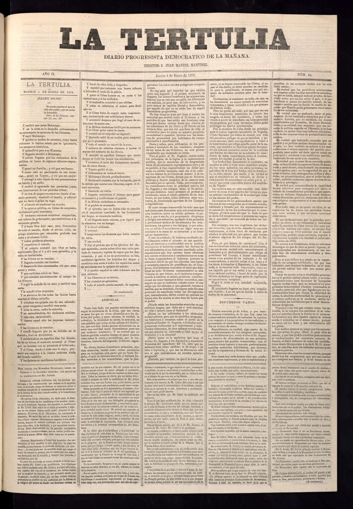 Miniatura de La Tertulia del 4 de enero de 1872
